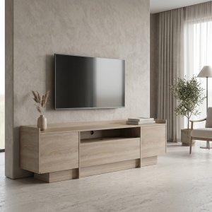 Comoda TV, Derden, Stejar, 197x38x58 cm