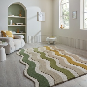 Covor Cascade Wool Verde 200x290 cm