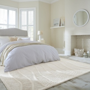 Covor Sculptured Wave Alb 160x230 cm