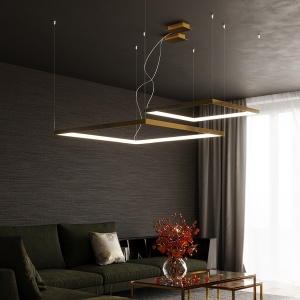 LED полилей 3000K, Nelya, златист, 80x80x150 см - Img 11