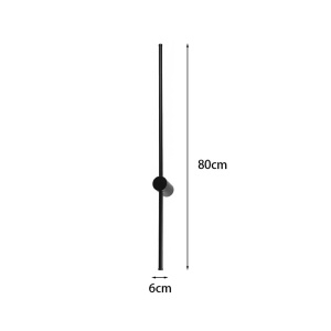 LED стенна аплика Eftenbo Черен 8x8x80 см - Img 3