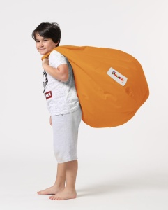 Premium Градински фотьойл с пуф Orange 60x60x25 cm - Img 6