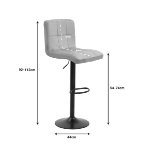 Scaun de bar ajustabil Remina Negru 44x44x112 cm - Img 7