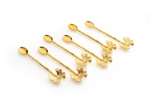 Set лъжички за кафе пеперуда 6 броя PLTN114 Златен 3x1.6x12 см - Img 2