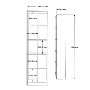 Библиотека, Otec, Pako World, бяла, 51x25x180 см - Img 5