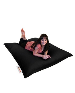 Възглавница за градинско кресло Pouf Pouf Black 100x100x20 cm - Img 5