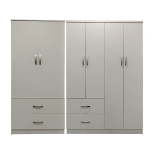 Гардероб с 6 врати, Athos V13, бял, 200.5x42x180 см - Img 3