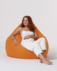 Градински пухен фотьойл Premium Оранжев 115x130x39 см - Img 6