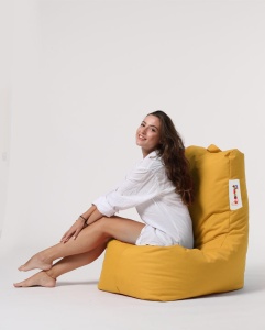 Градински фотьойл пуф Diamond Yellow 60x90x35 cm - Img 10
