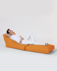 Градински фотьойл с пуф Siesta Orange 180x55x40 cm - Img 5