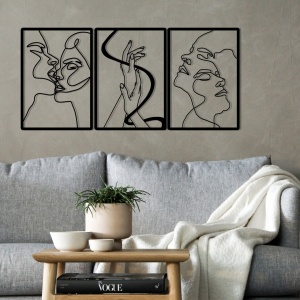 Декоративен метален аксесоар за стена The Unity Of Love Black 109x50 cm - Img 4