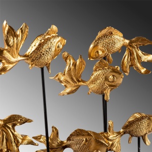 Декоративен предмет GOLDFISH Gold 42x28x10 cm - Img 6