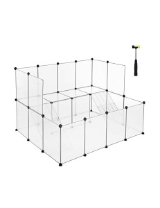 Заграждение за домашни любимци, Songmics, Бяло, LPC004W01, 143 x 108 x 92 см