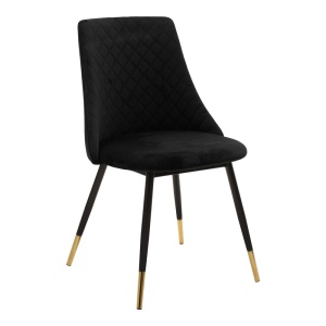 Кадифен стол Giselle Giselle Pako World Black 52x51x82 cm - Img 1