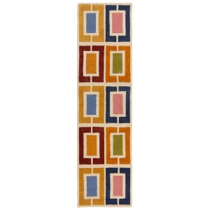 Килим за площ Illusion Retro Blocks Multicolour 60X230 cm, Flair Rugs - Img 2