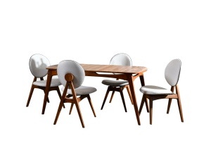 Комплект маса и столове 5 части Touch Wooden - Крем - Img 11