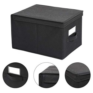Комплект от 3 сгъваеми кутии за съхранение, Songmics, Черен, 40x30x25 см - Img 6