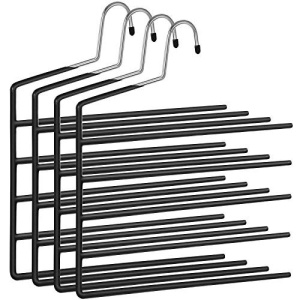 Комплект от 4 закачалки с 5 пръта от метал, Songmics, Черен, 35x32x0.5 см - Img 2