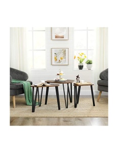 Комплект 3 масички за кафе, Vasagle, Кафяво рустик, LNT14BX, 58 x 45 x 51 см - Img 4