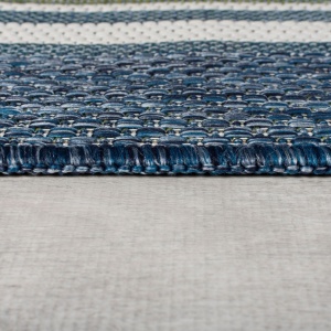 Кръгъл килим Roma Stripe Outdoor Outdoor Blue 160x160 cm, Flair Rugs - Img 3