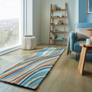 Кръстосана вълна Abstract Flow Blue Blue 60x230 cm, Flair Rugs
