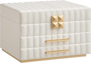 Кутия за бижута Songmics Бяла 24x21.5x15.8 cm - Img 1
