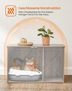 Кутия за котки, Feandrea, Сива, 80x53x50 см - Img 4