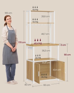 Кухненски рафт Vasagle Gold 60x40x170 cm - Img 7