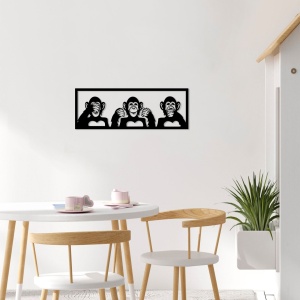 Метална картина Three Черен 70x25 см - Img 4