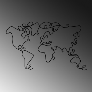 Метална картина World Черна 120x70x1.5 см - Img 5