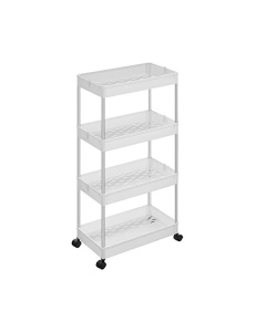 Подвижен шкаф за съхранение, Songmics, Бял, KSC10WT, 40 x 22 x 86 см