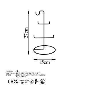 Поставка за бижута TK Черен 15x15x27 см - Img 8