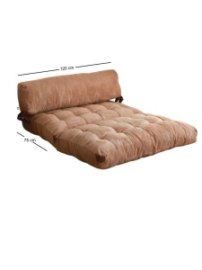 Разтегателен диван за 2 места Fold Кафяв 120x79x75 см - Img 10