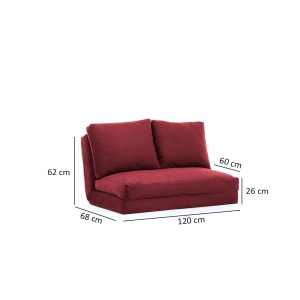 Разтегателен диван за 2 места Taida Кафяв 120x68x26 см - Img 11