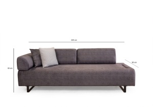 Разтегателен диван за 3 места Infinity Антрацит 220x90x80 см - Img 13
