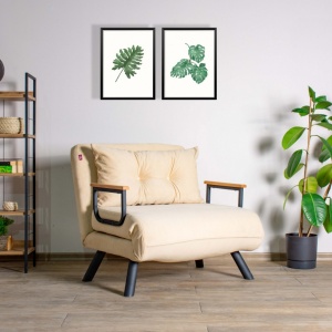 Разтегателен фотьойл тип диван Sando Single Cream