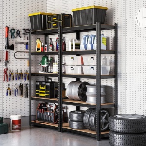 Рафт Songmics, 5 рафта, 180 x 90 x 40 см, Черен, GLR040B01 - Img 3