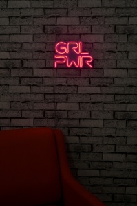 Светеща LED декорация за стена Girl Power Розова 36x25x2 см - Img 4