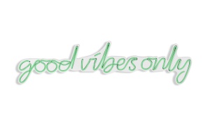 Светеща LED декорация за стена Good Vibes Only зелена 76x19x2 см - Img 8