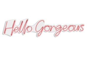 Светеща LED декорация за стена Hello Gorgeous Розова 74x17x2 см - Img 7