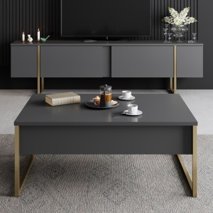 Телевизионен шкаф Luxe Antracit 180x30x50 cm - Img 4