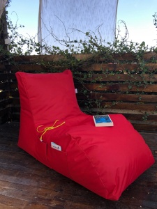 Фотьойл за градина пухен beanbag Daybed червен - Img 2
