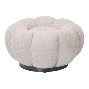 Фотьойл с табуретка за крака Nester boucle legs Бежов 98x97x69 cm - Img 5