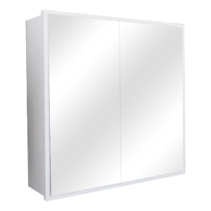 Шкаф за баня Поляна с огледало бял 70x17x70см - Img 1