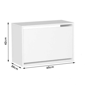 Шкаф за обувки за 6 чифта бял 60x30x42 см - Img 5