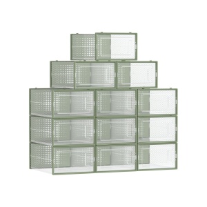 Шкаф за обувки от пластмаса Songmics прозрачен 33.3x23x14 см - Img 1