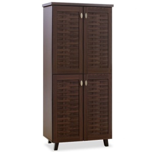 Шкаф за обувки Mantam с 4 врати за 24 двойки обувки, цвят орех 78x40x170,5 см