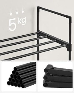 Шкаф за обувки, Songmics, Черен, 92x30x55 см - Img 5