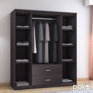 Шкаф Олимпус с 4 врати и чекмеджета цвят венге 159x57x183 см - Img 2