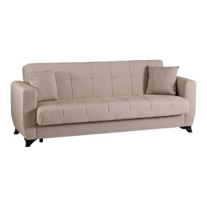 Canapea extensibila cu 3 locuri si spatiu de depozitare, Modesto, Pako, Crem 213x84x86 cm - Img 2